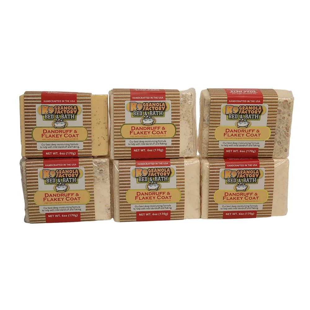 Lot Of 6 K9 Granola Factory Dandruff & Flakey Coat Goat's Milk Soap For Dogs