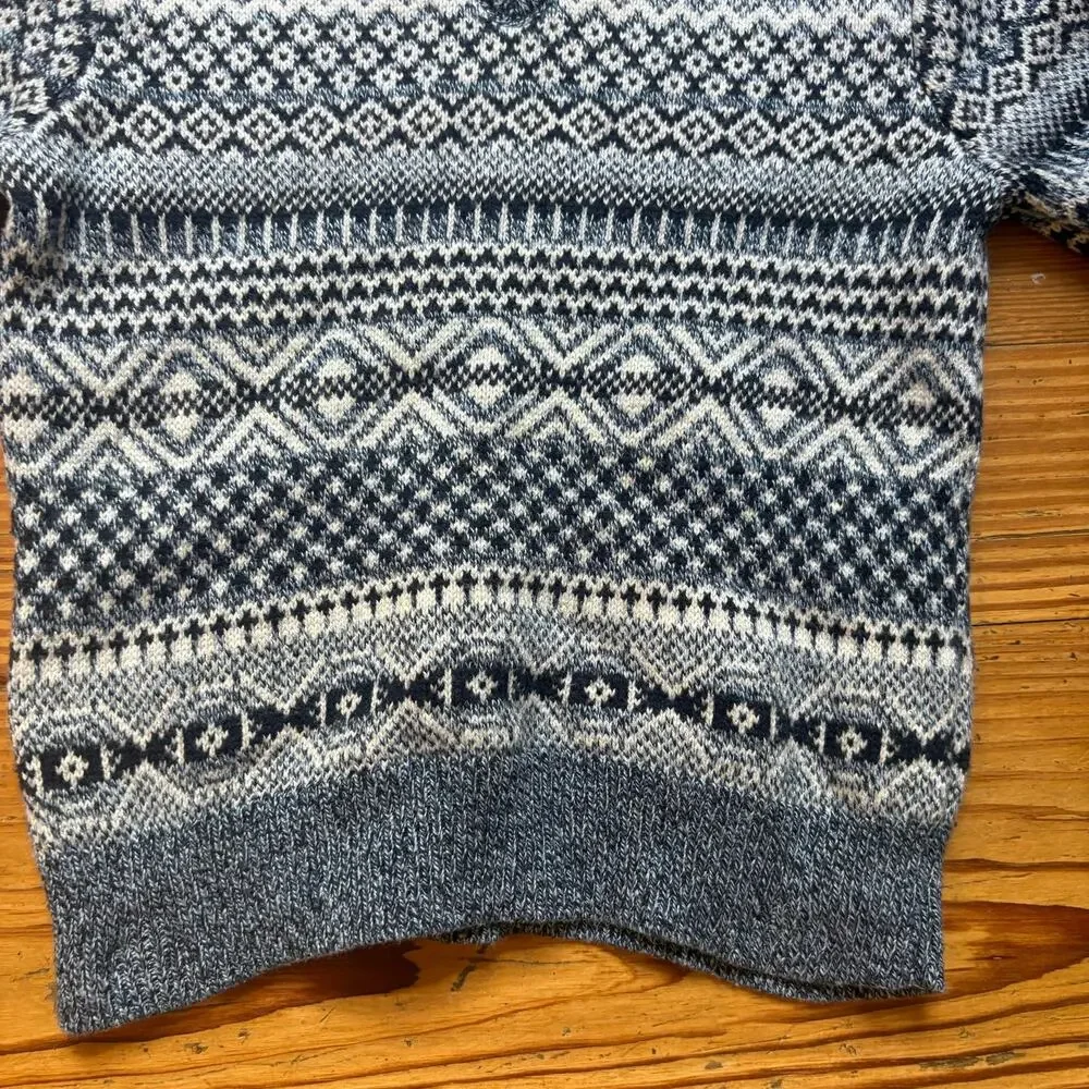 Gap blue pattern long sleeve elbow padded‎ toddler baby sweater SIZE 12-18M
