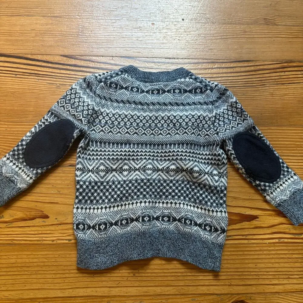 Gap blue pattern long sleeve elbow padded‎ toddler baby sweater SIZE 12-18M