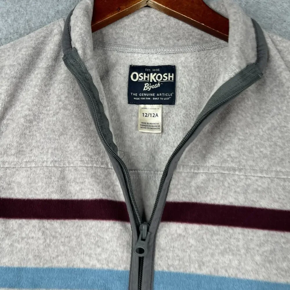 Osh Kosh B'Gosh Full Zip Colorful Striped Sweatshirt Youth Size 12