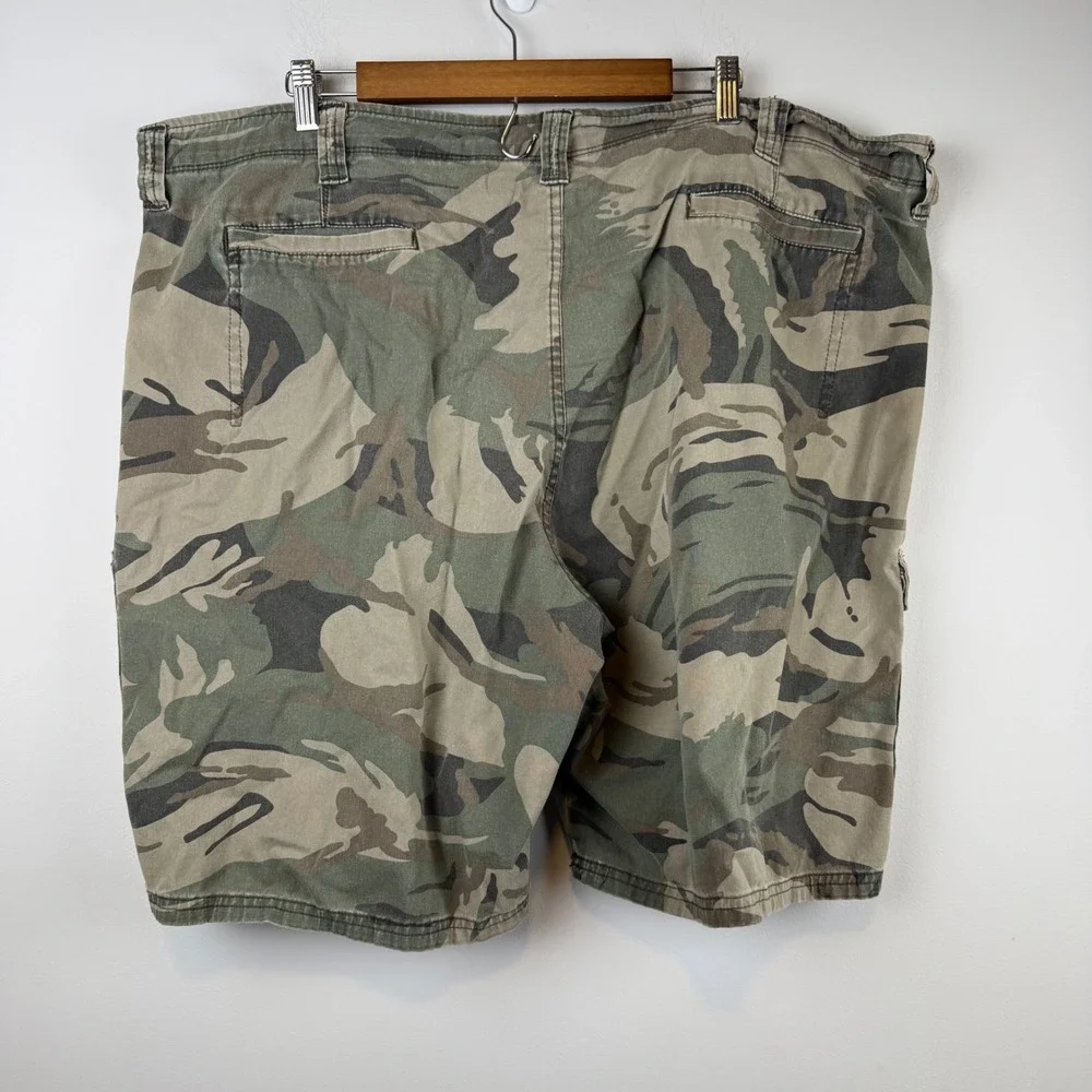 Wrangler Camo Cargo Shorts 44 Stretch Twill Gorpcore Utility Outdoor Grunge