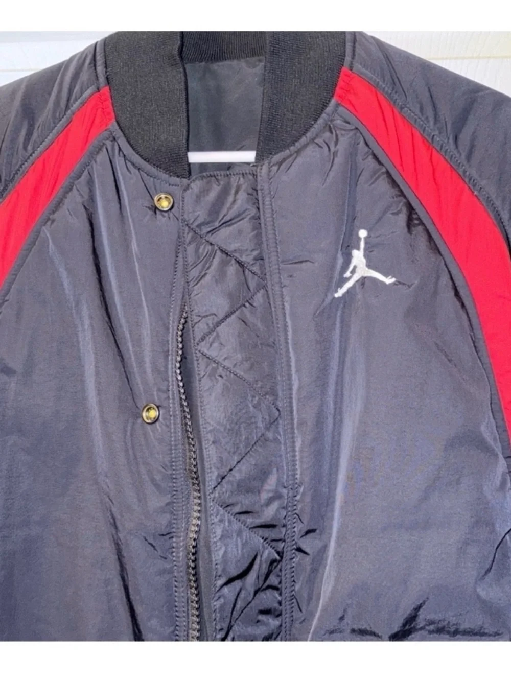 Jordan Black and Red Padded Bomber Jacket