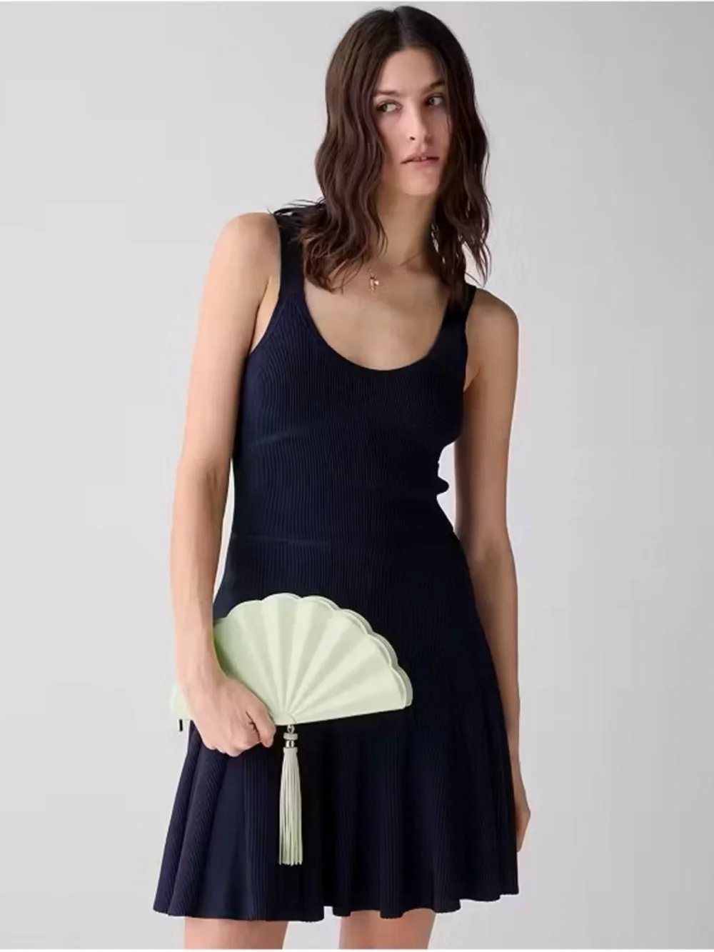 Kate Spade New York Lotus Fan Clutch Bag Lime Frosting Green