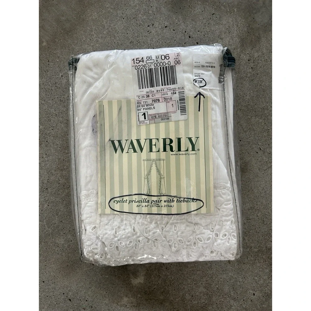 Waverly Ruffled Original Priscilla Curtains Ruffle White Eyelet 84