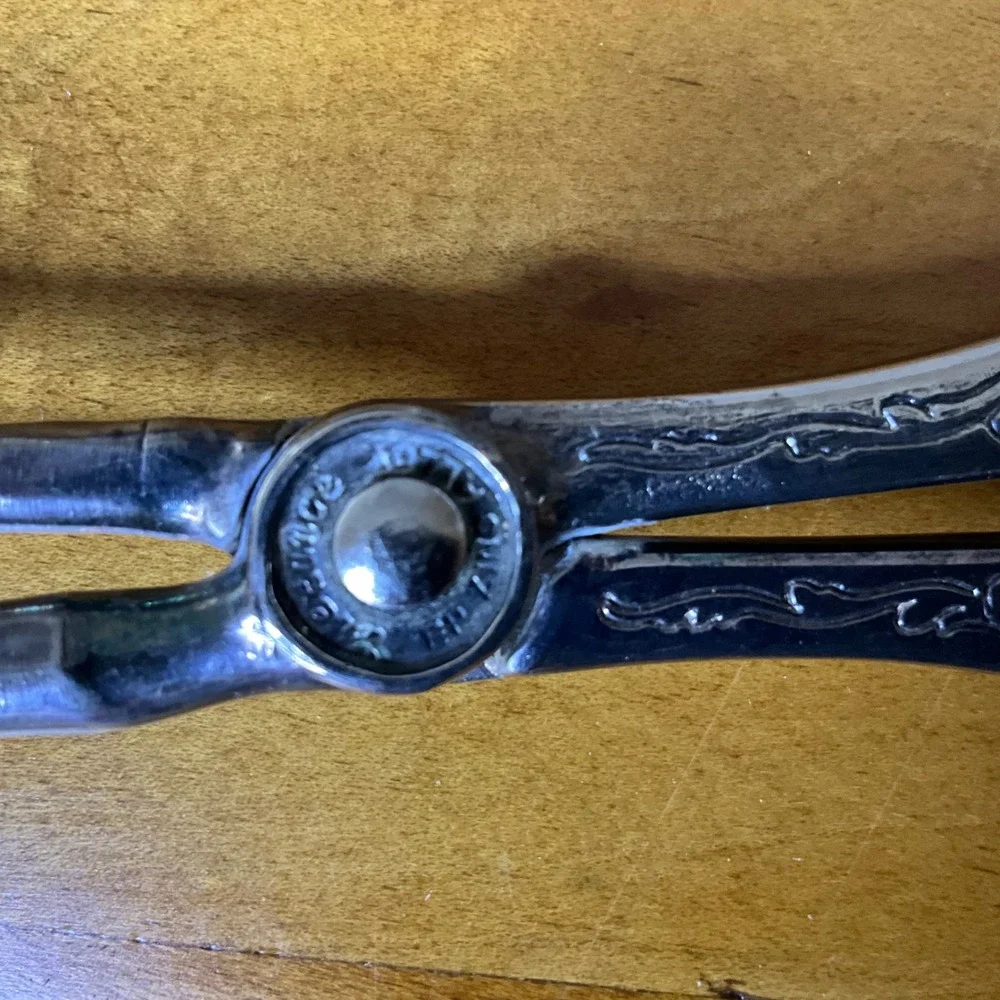 Vintage Ornate Silver Serving Tongs with Spoon and Fork Serving Utensils‎