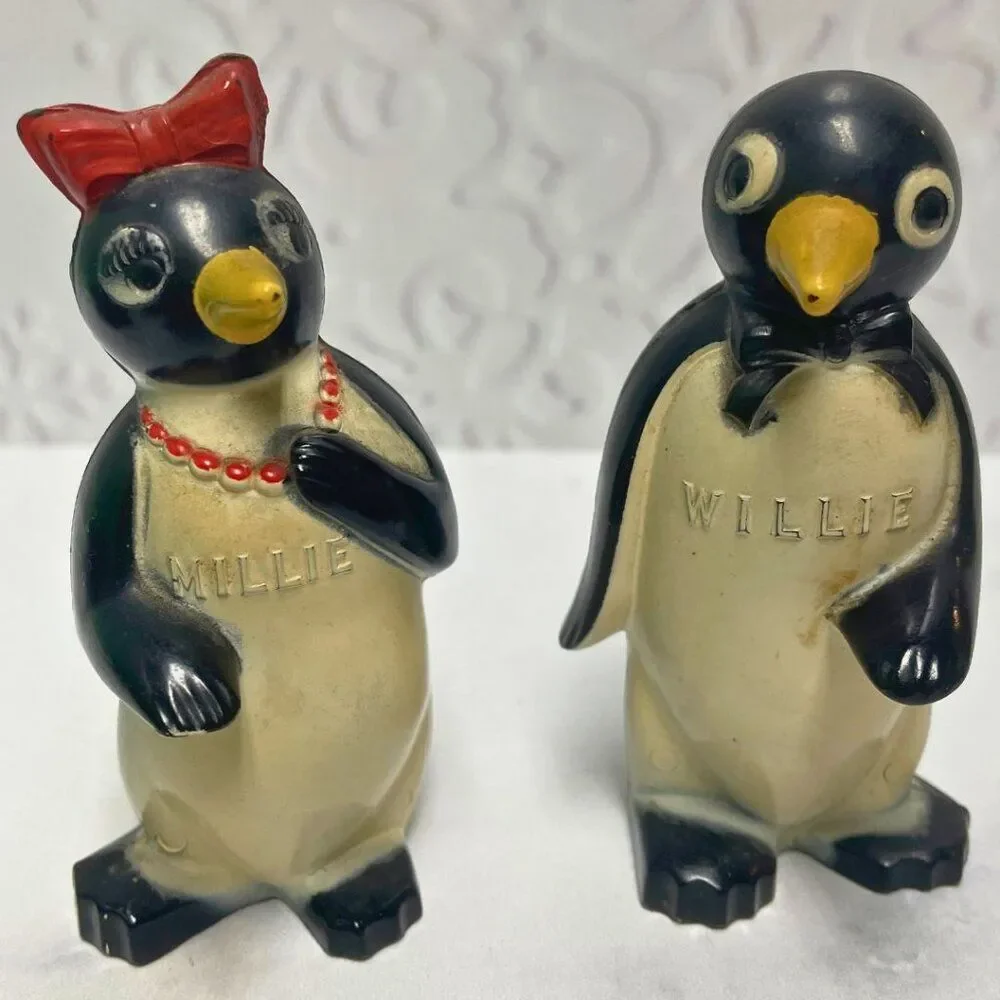 Vintage 1950's Advertising Salt & Pepper Set 'Millie & Willie' for KOOL