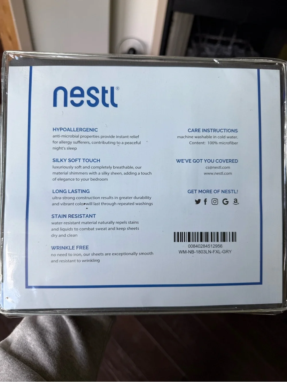 Nestl Full XL Sheet Set Breathable & Cooling Hotel Luxury Super Soft Dark Gray