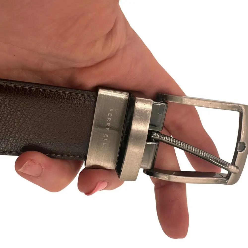 Perry Ellis Brown Leather Men's Belt Size 34 / 85
