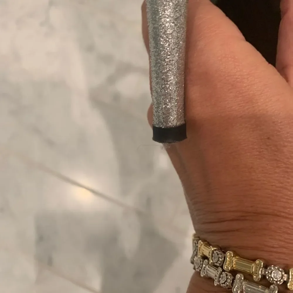 STUART WEITZMAN🤍Silver glitter platform slingback