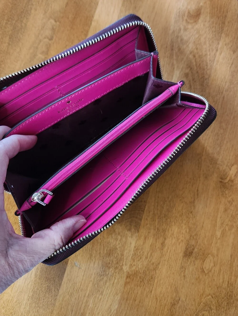 kate spade New York  Zip-Around Wallet In Cherrywood Burgundy