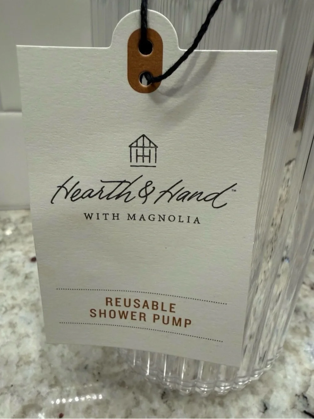Hearth & Hand Clear Acrylic Refillable Dispenser Bathroom Accessory Set (2) NWT