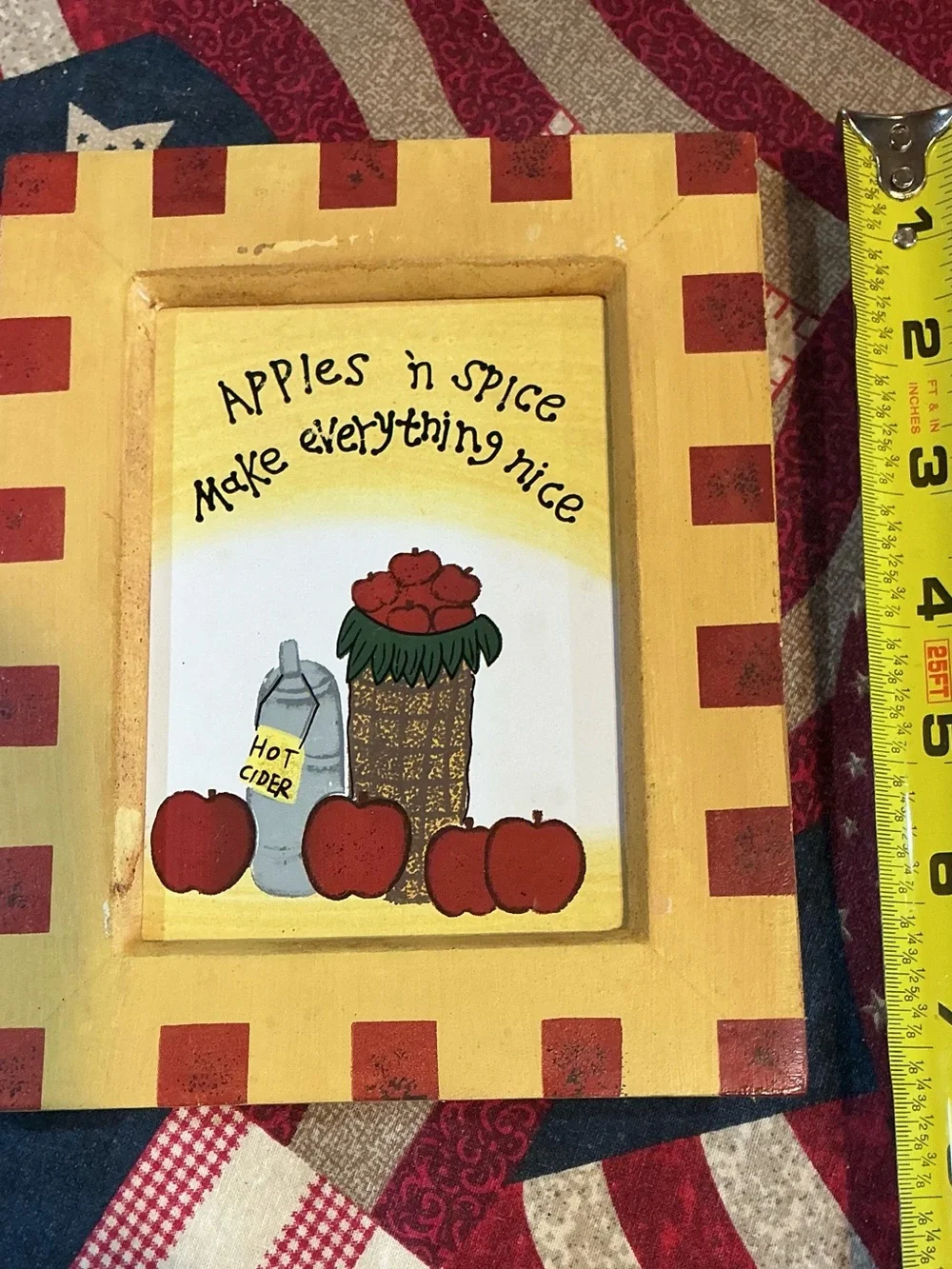 💟Rustic Apples NSpice Make Everything Nice Wooden Wall Plaque