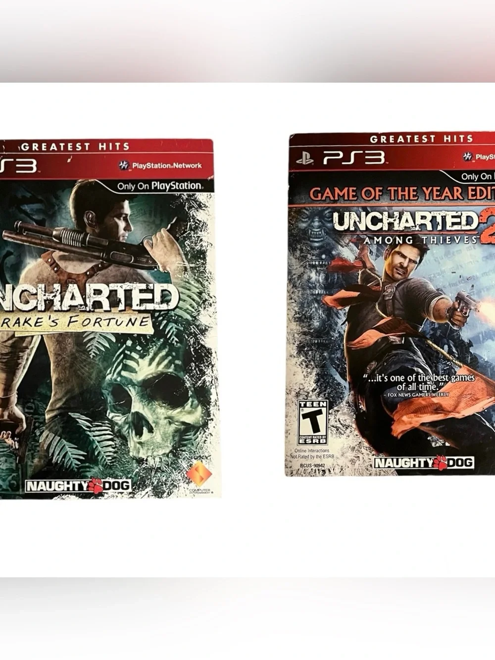 Uncharted And Uncharted 2 (Sony PS3 PlayStation 3 Game) Promo Sleeves