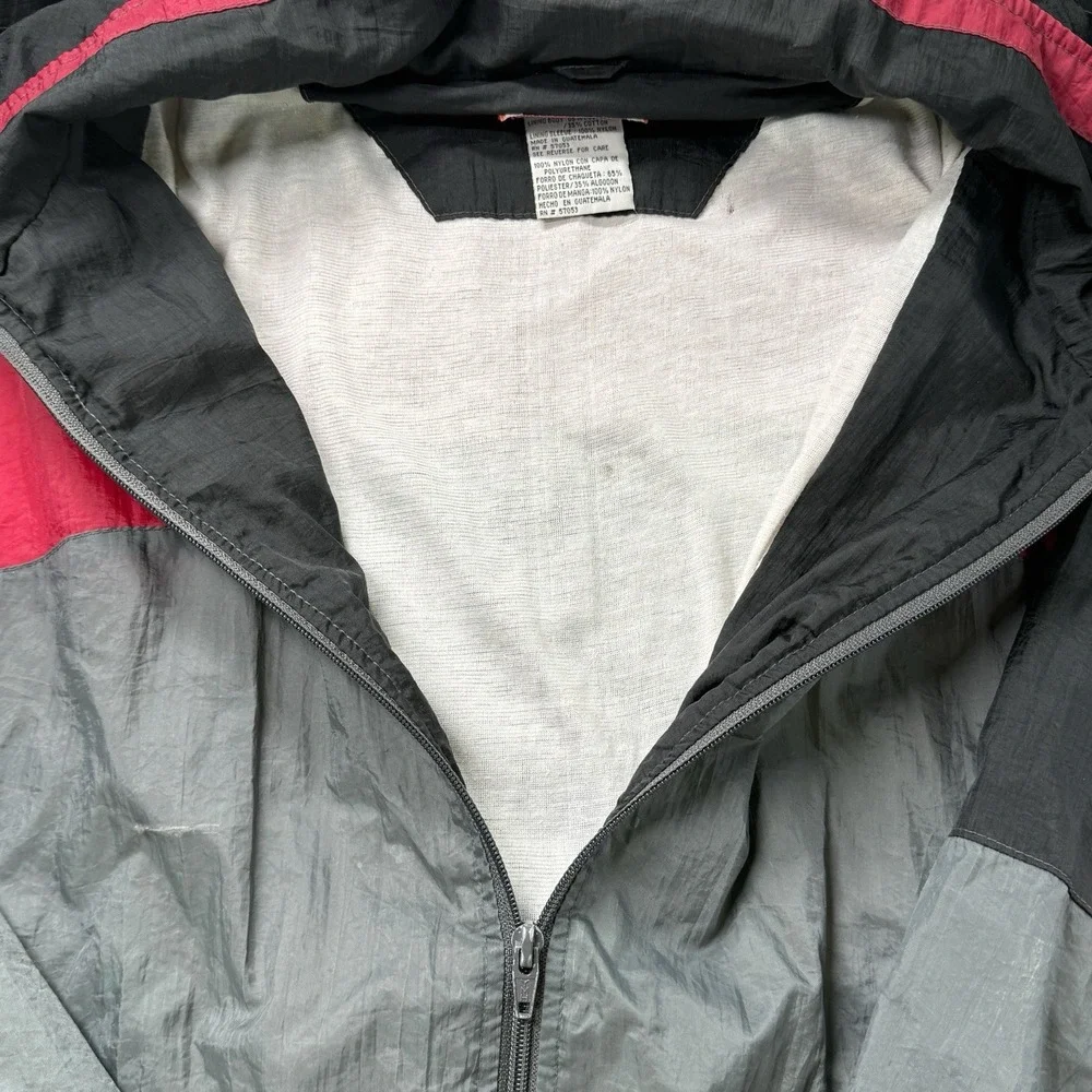 Vintage Athletic Works Windbreaker Jacket‎ Colorblock Black Red Gray Men's Large