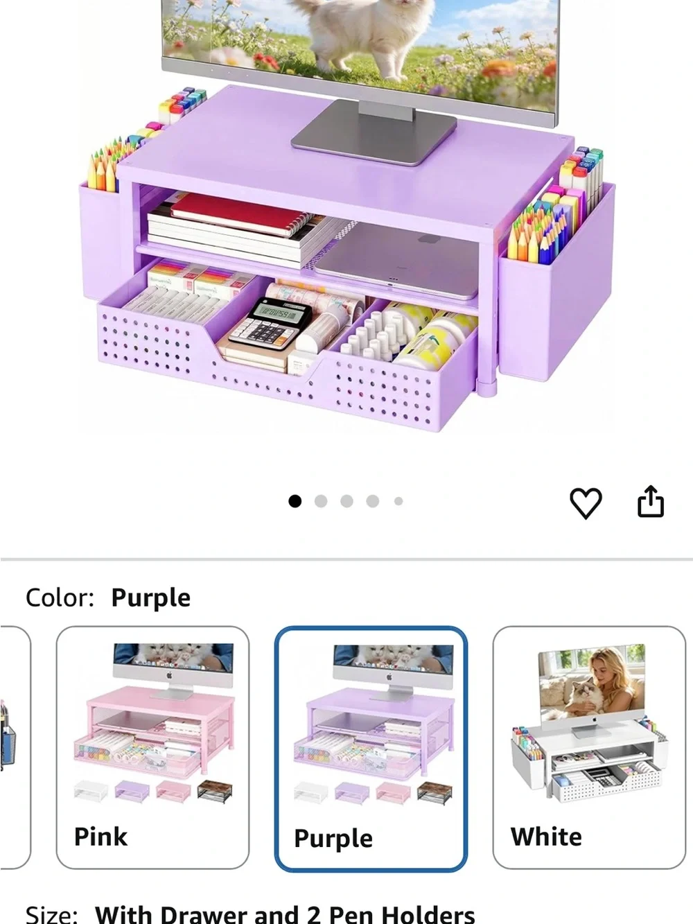 Purple desk or locker organizer