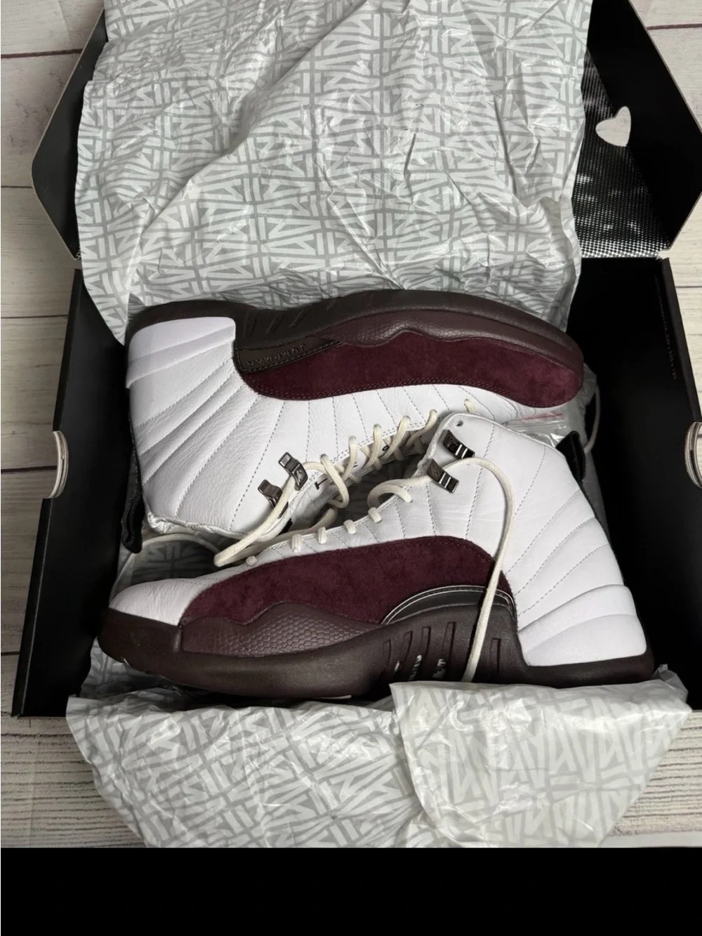 Air Jordan 12 Retro SP A Ma Maniére White Burgundy Size 11W / 9.5M DV6989-100