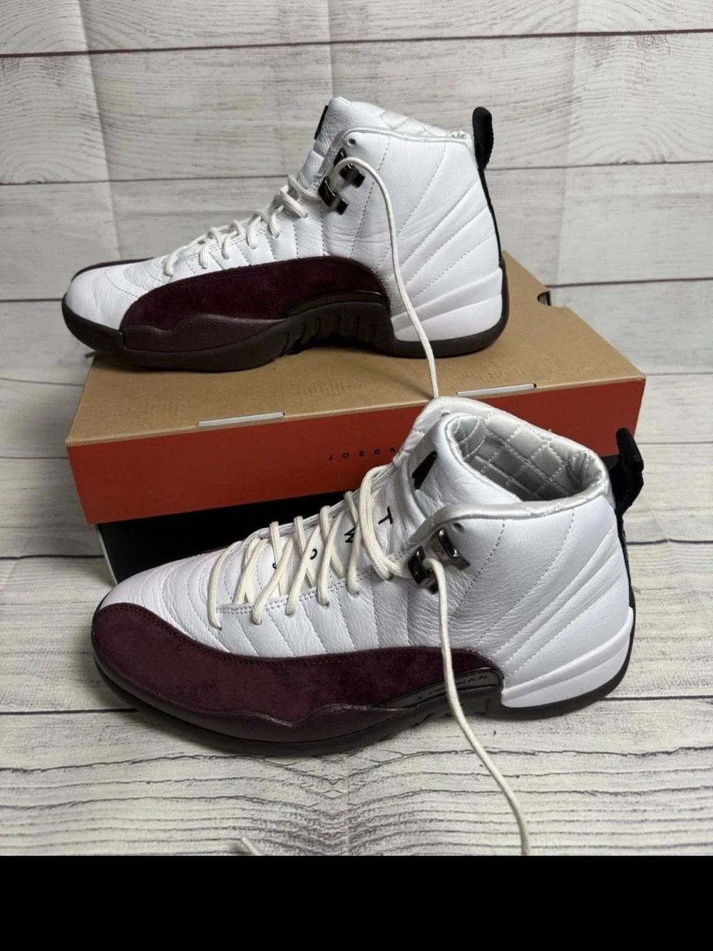 Air Jordan 12 Retro SP A Ma Maniére White Burgundy Size 11W / 9.5M DV6989-100