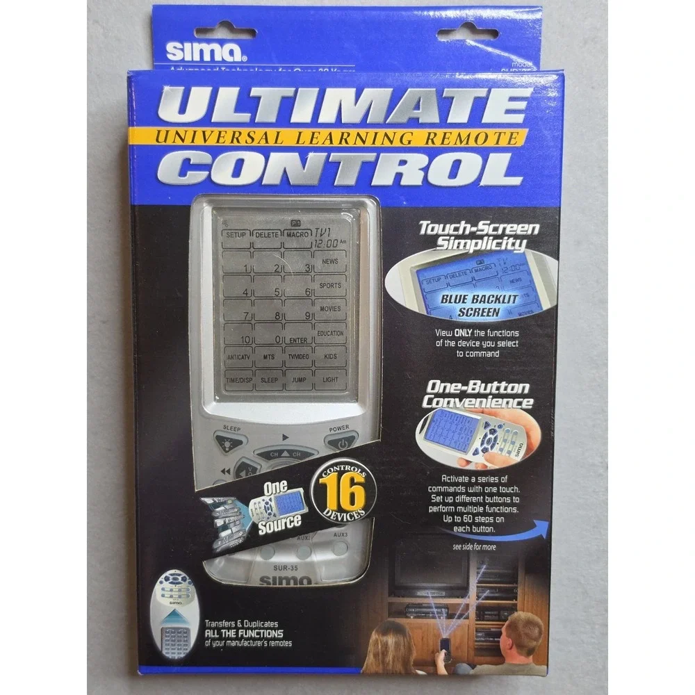 Sima SUR-35 Ultimate Universal Learning Remote Control Touch‎ Screen Backlit NIB