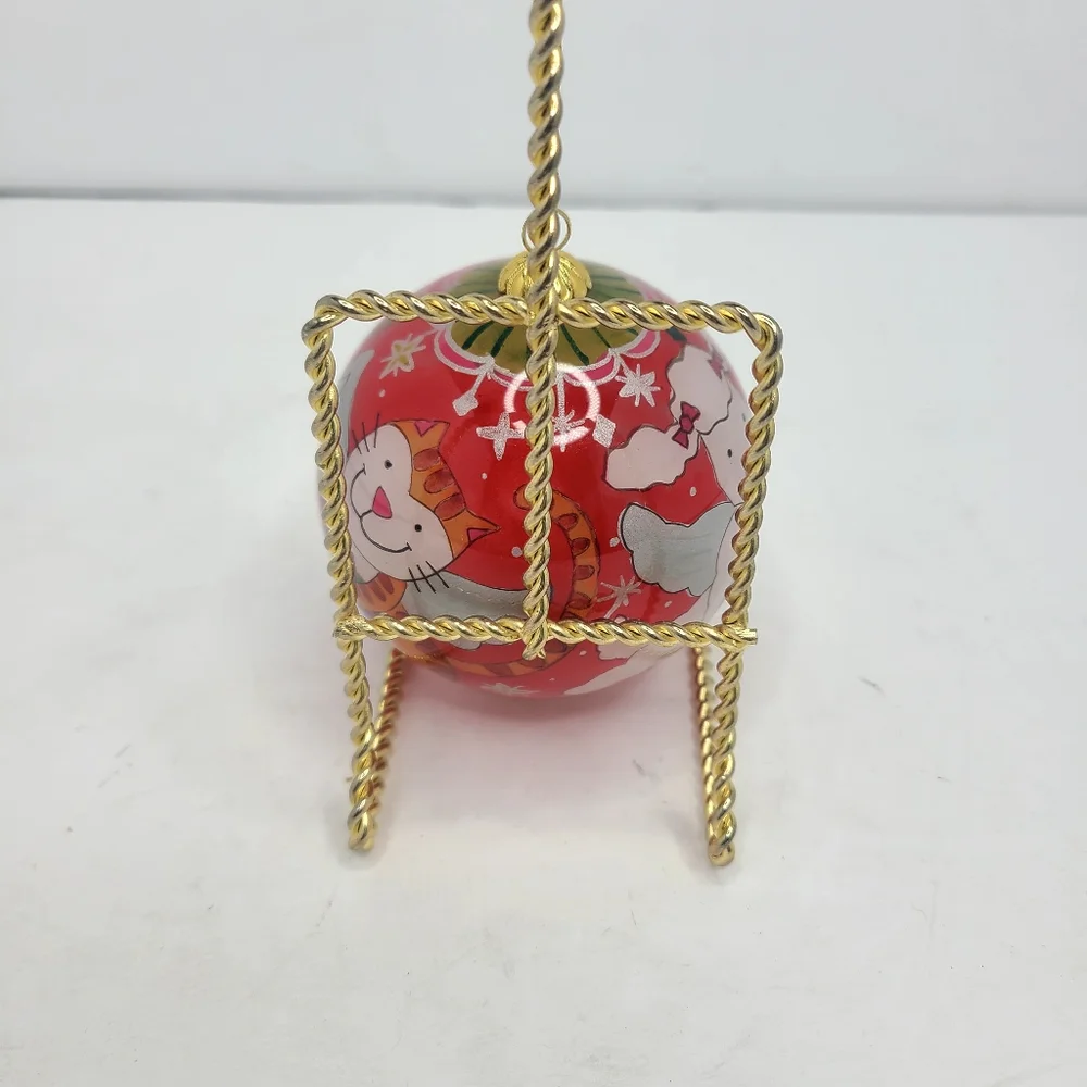 Pier 1 Imports li bien Glass Ornament Interior Hand Painted‎ Cats Dogs Pets 2010