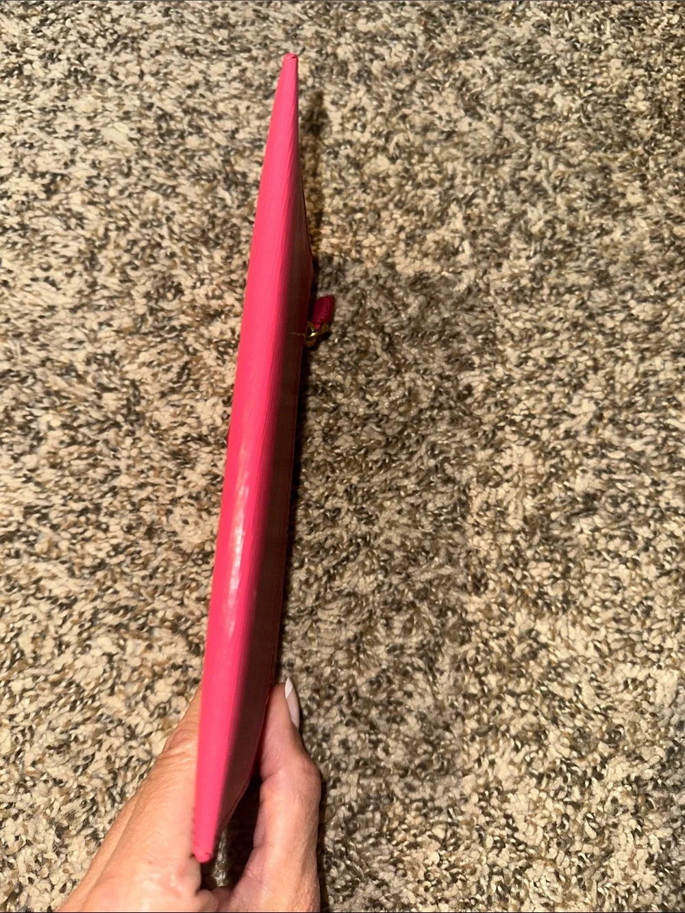 Prada Hot Pink Saffiano Envelope Wallet with Gold Logo