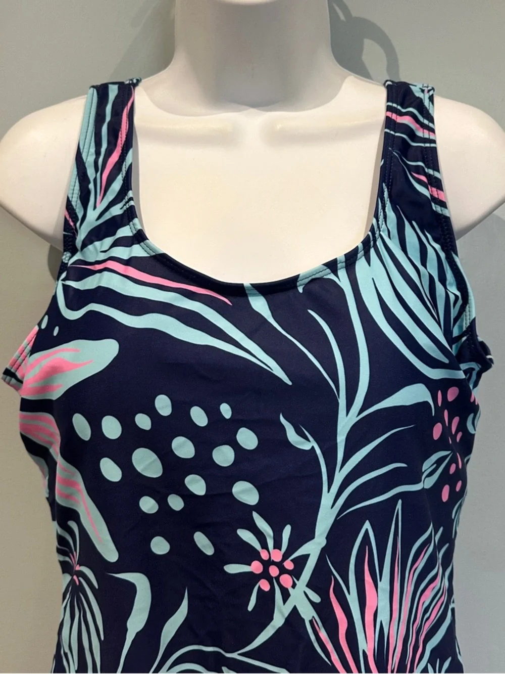 Blue and Pink Floral One-Piece Swimsuit XXL NWOT