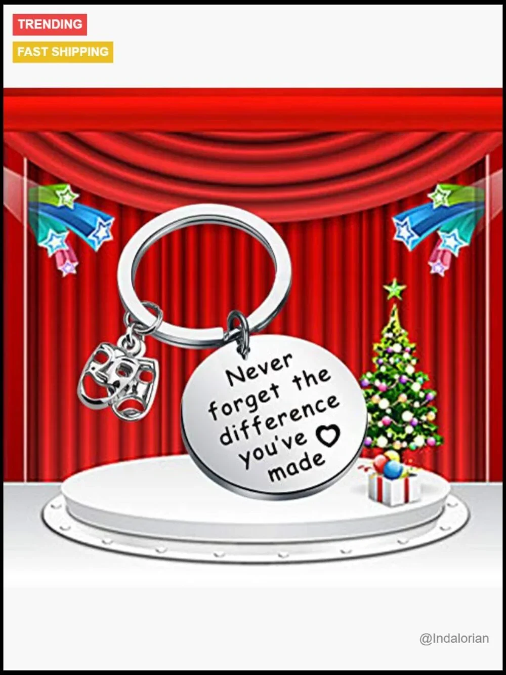 Theatre Keychain Drama Mask Gift Tragedy and Comedy Keychain