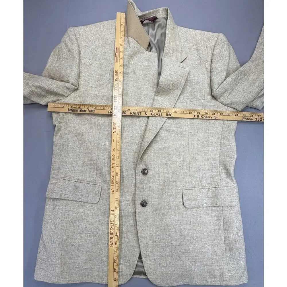 Jos A Bank 46L Men’s Wool Sport Coat Blazer Gold Khaki Poland Classic No Vent