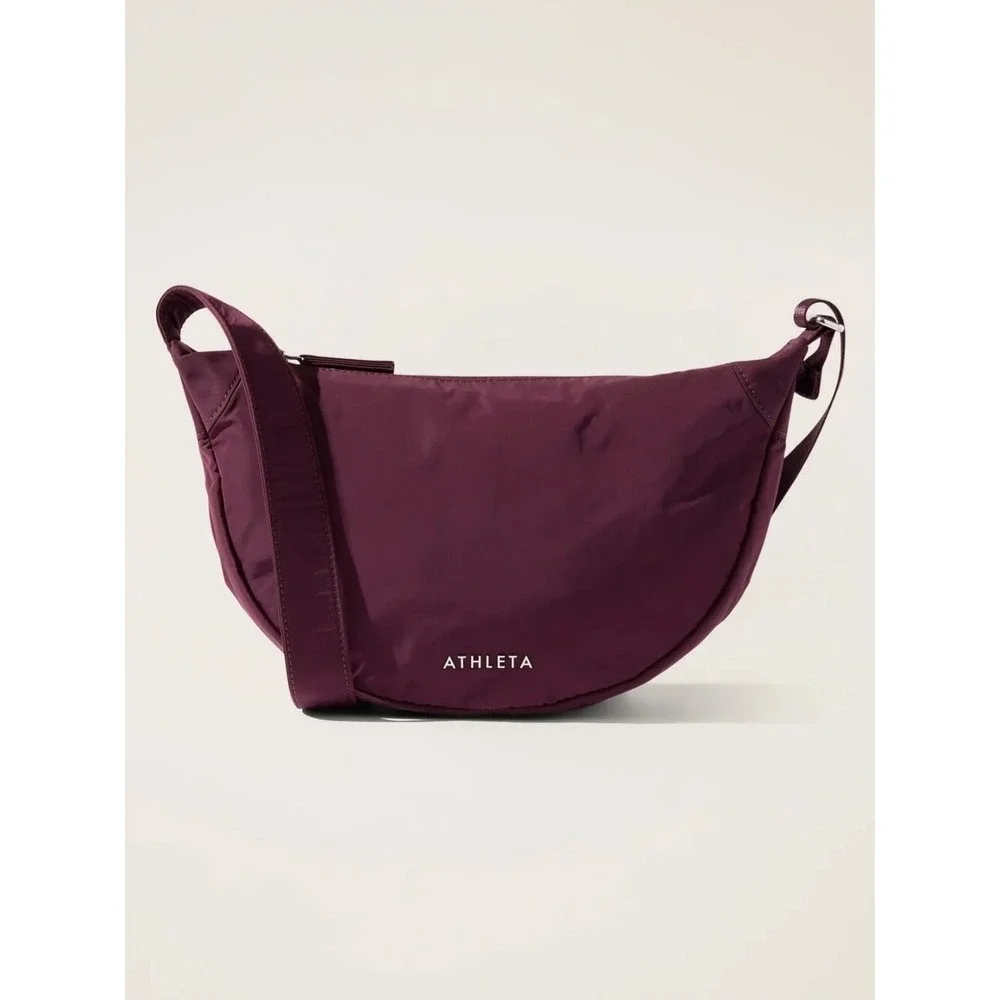 Athleta Bags‎ Womens All About Water Repellent Crossbody Bag Purse Hobo, Beige