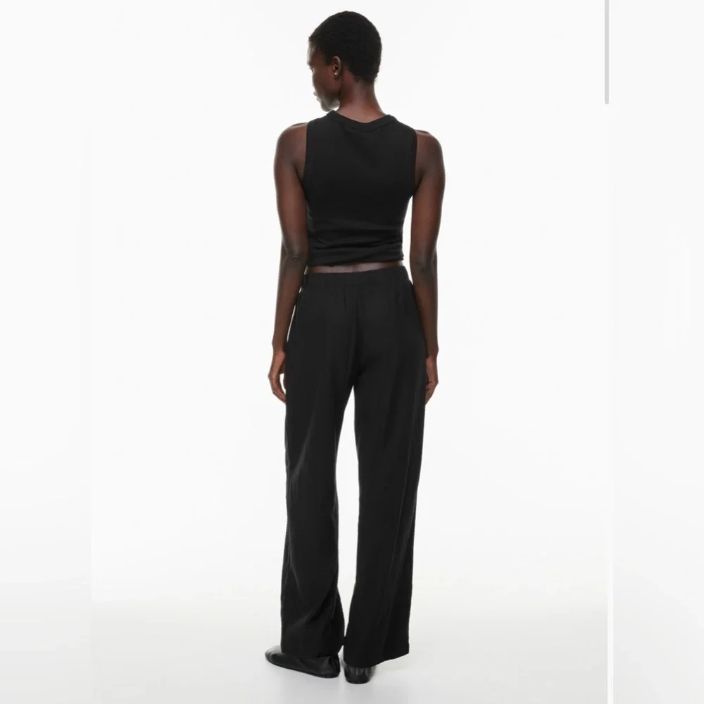 NWT Aritzia The Group by Babaton Sontag Linen Pant in Black Size Small