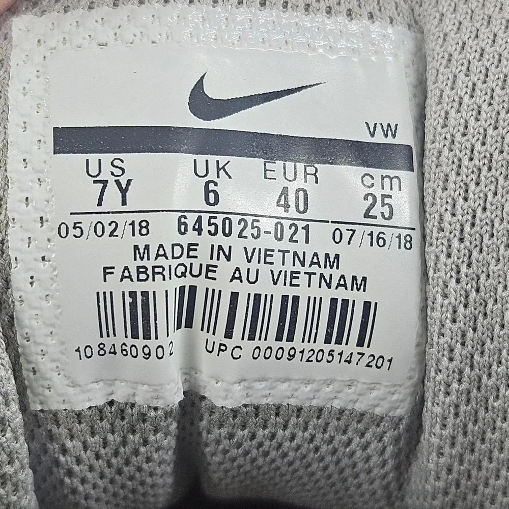 Nike Morgan Jr Skateboarding SB Shoes‎ Youth 7 Womens 8.5 Gray High Top Lace Up