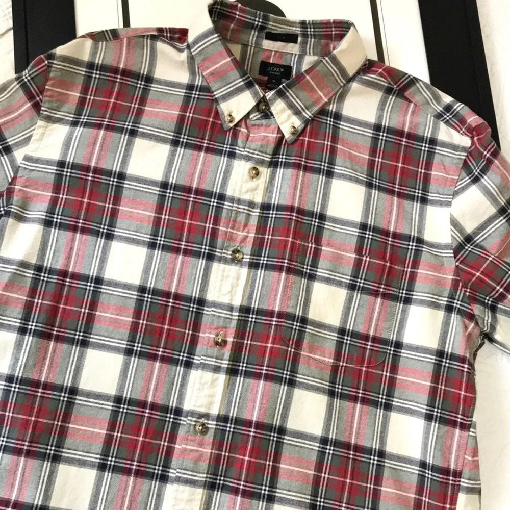 NWT J. Crew Men’s Plaid Slim Fit Oxford