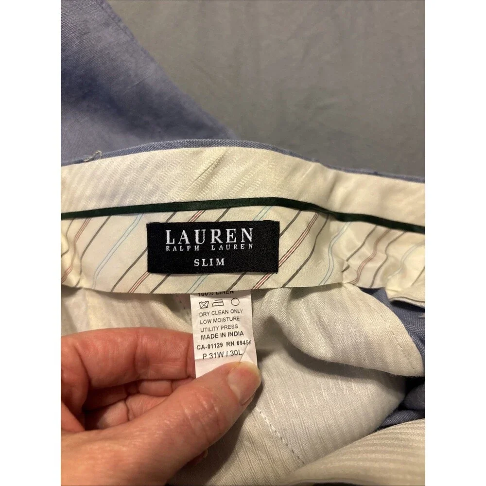 Lauren Ralph Lauren  Black Label Men’s Linen Pants Blue Size 31 Slim Fit