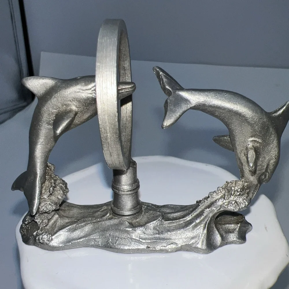Spoontiques Pewter Dolphins  # 2058‎ Jumping Through Hoop Porpoises