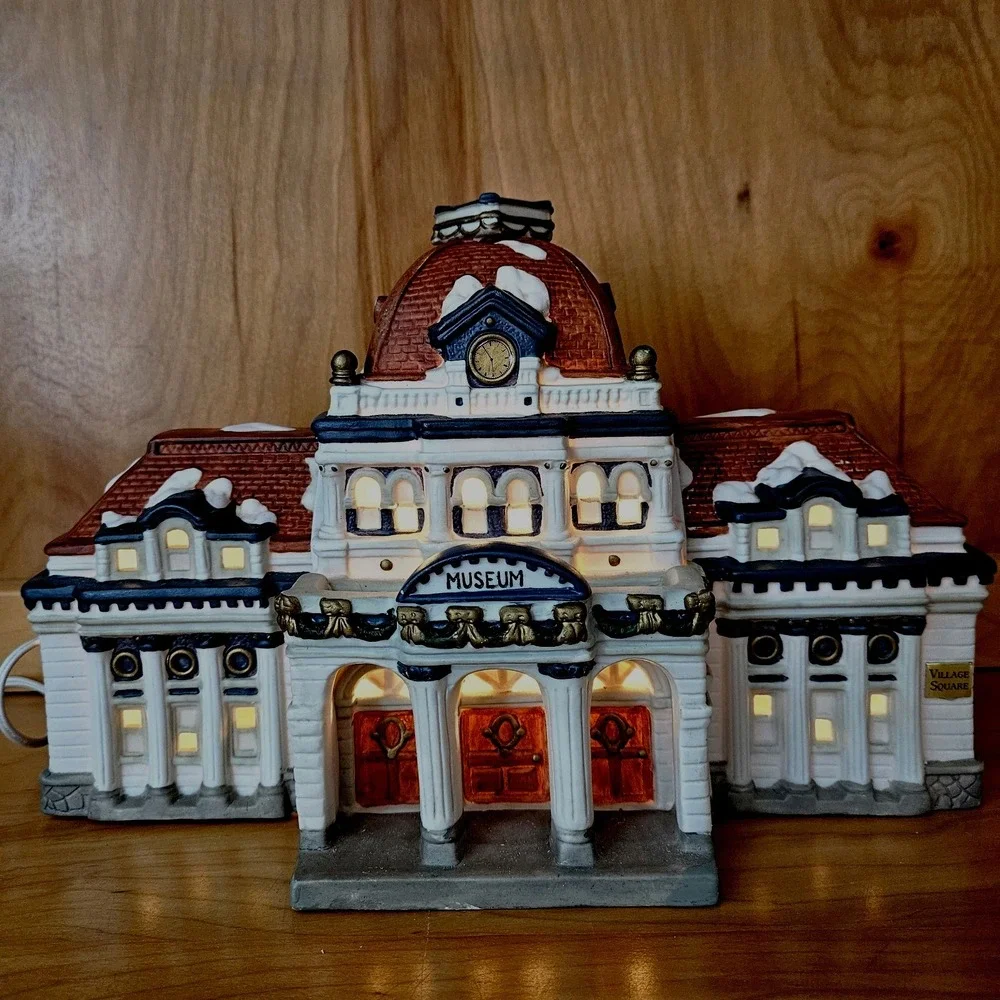 Mervyn's Village Square Museum Lighted New Cord Ltd Ed 1994 Christmas Box/Styro