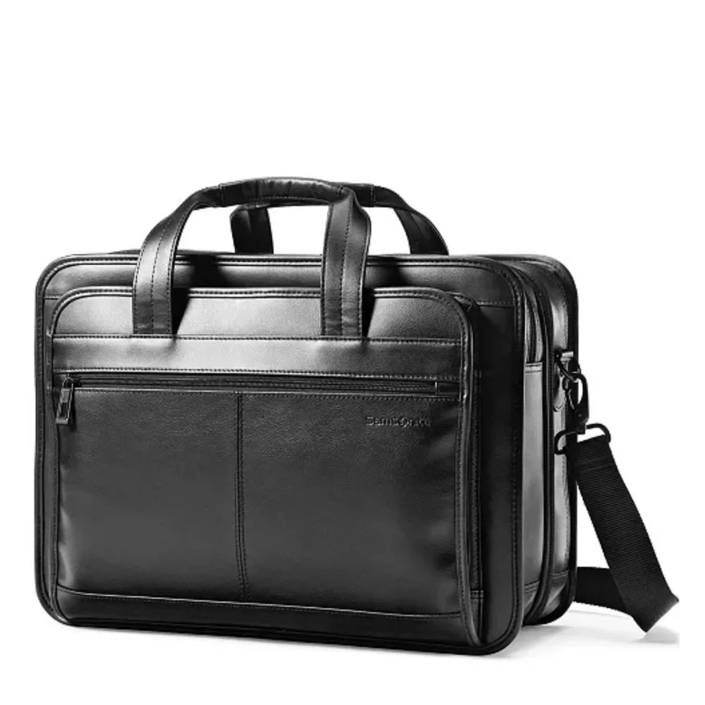 New Samsonite Leather Expandable Laptop Briefcase