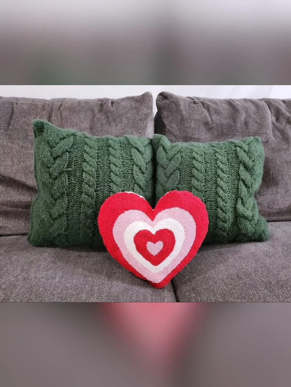 Threshold Green Throw Pillows + Heart Pillow