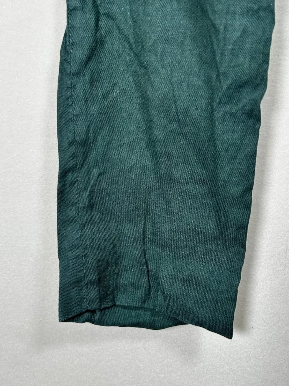 Babaton Aritzia Emerald Green Linen Blend Tailored Straight Leg Trousers size 6