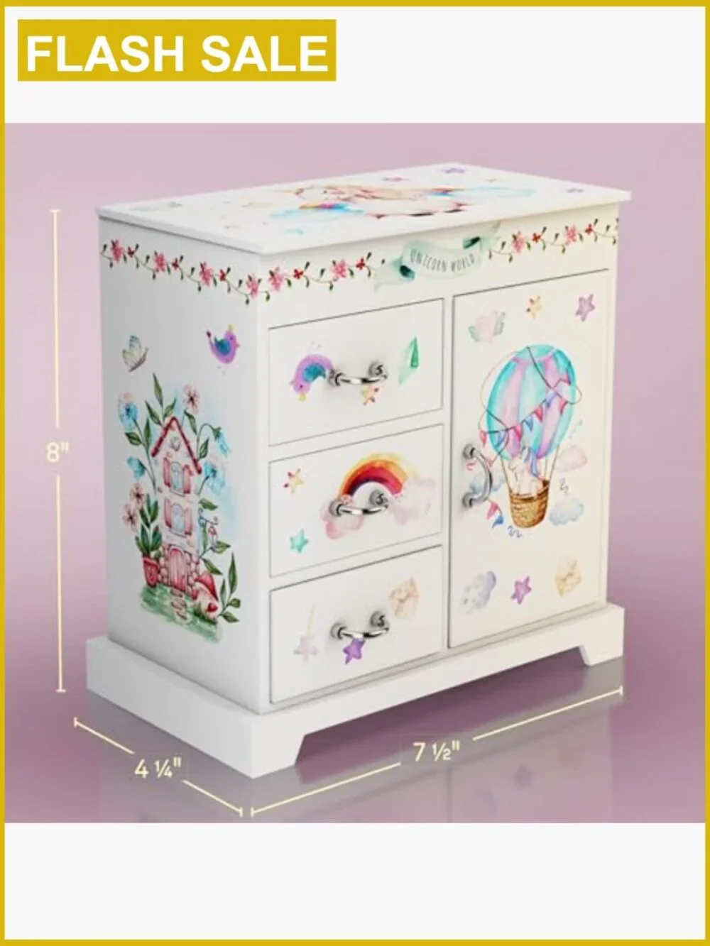 Unicorn Musical Jewelry Box for Kids - Girls Ages 3-8