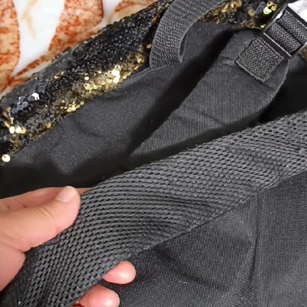 Gold and Black‎ Sequin Backpack