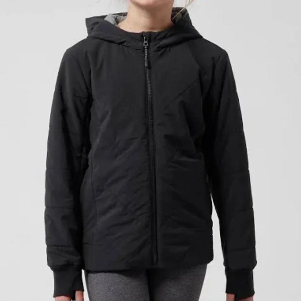 Athleta girl jump to it black quilted jacket