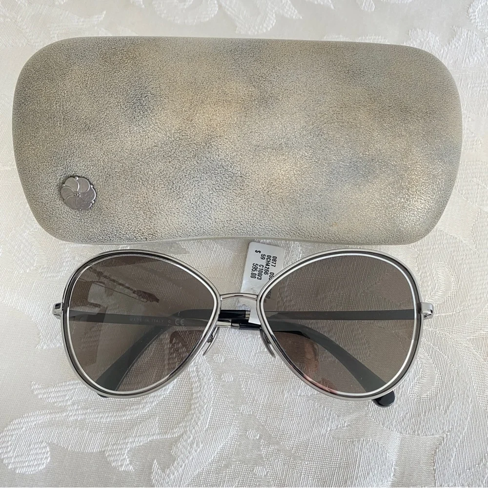 Chanel Butterfly Silver Frame Sunglasses
