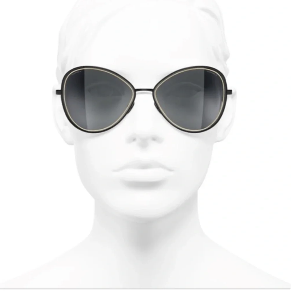 Chanel Butterfly Silver Frame Sunglasses