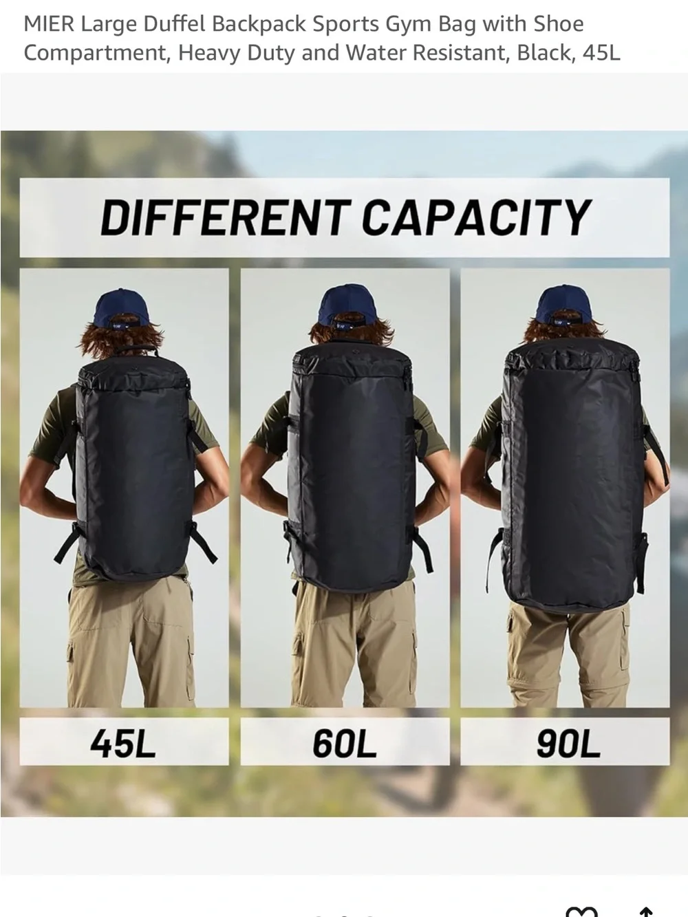 N/A black duffel