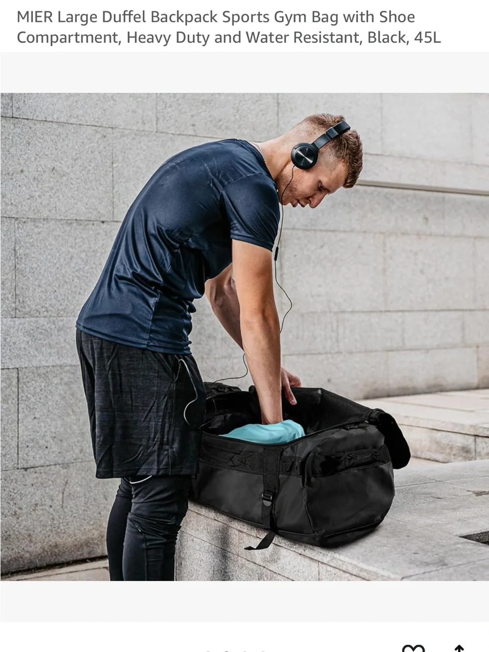 N/A black duffel