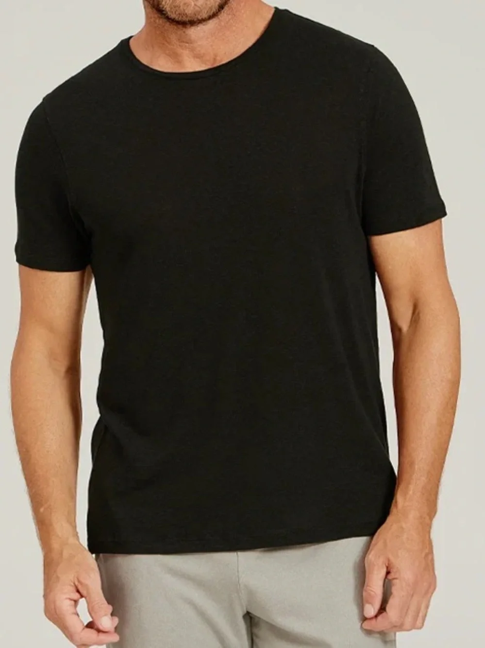 BANANA REPUBLIC Linen Blend Black Short Sleeve Crew Neck Tee T-Shirt