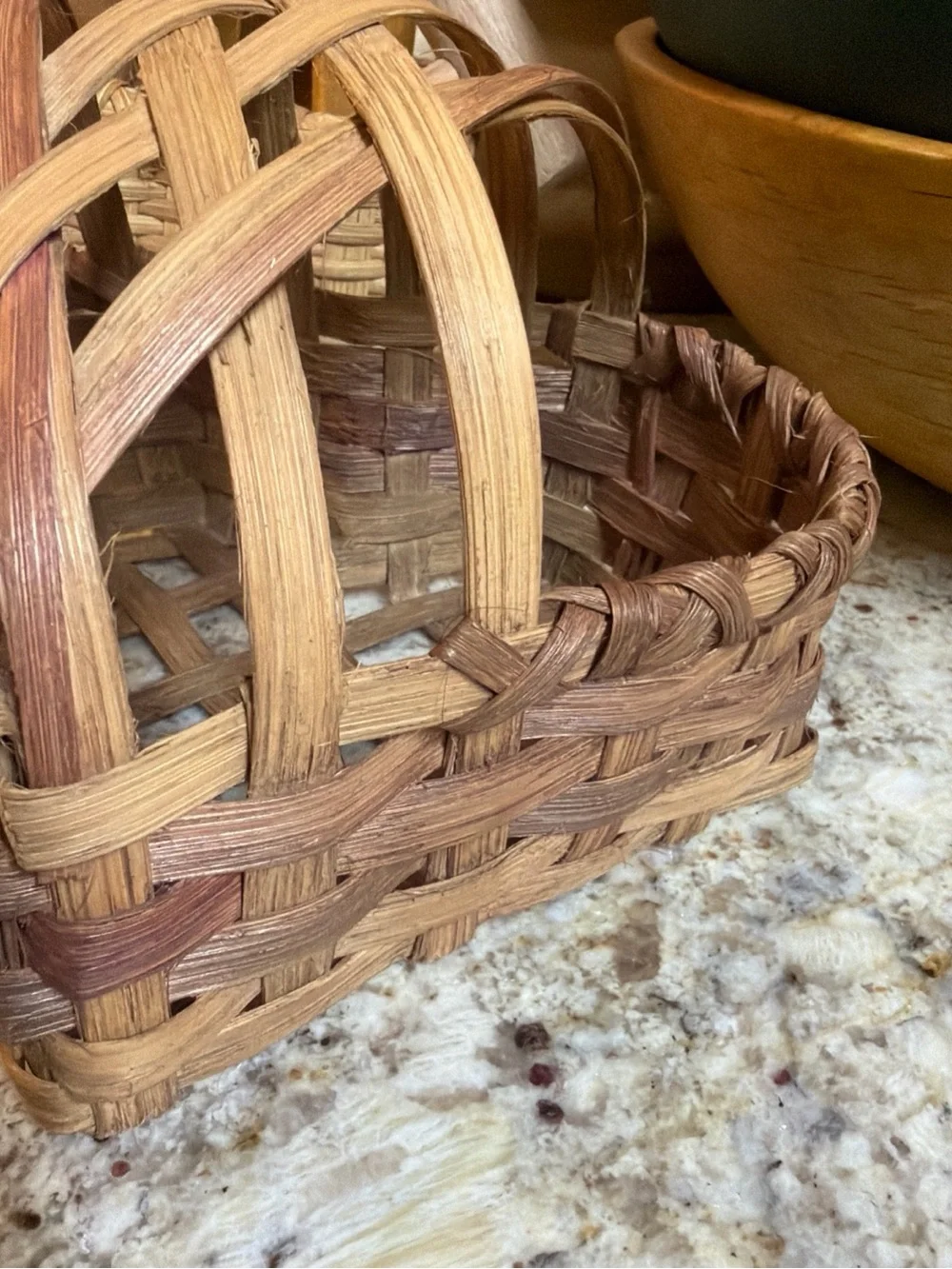 Vintage Heart - Hand- Woven Basket Rustic Boho Farmhouse Cottagecore Signed