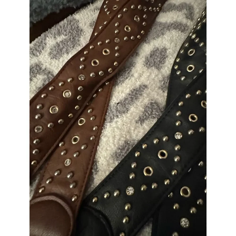 Lot of 2x crossbody bag/purse/pocketbook novelty strap brown black