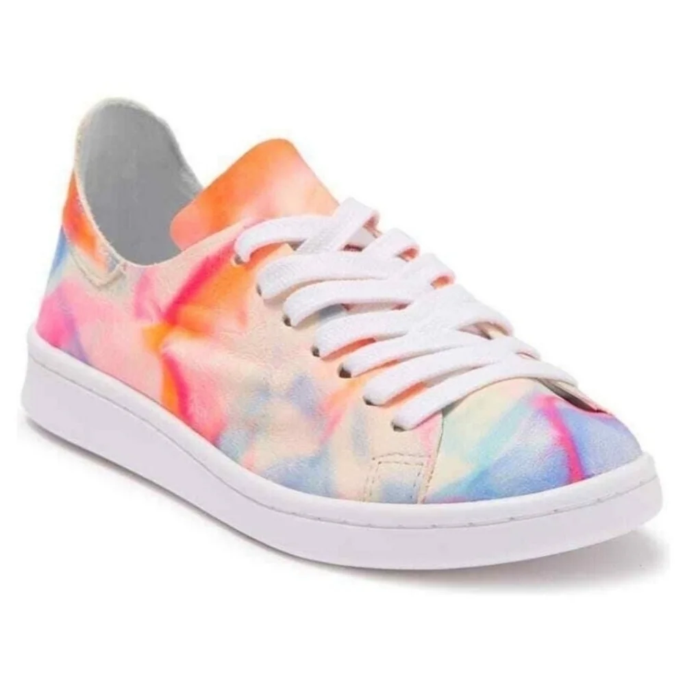 NEW Schutz Ofelia Tie Dye Neon Soft Leather Sneakers