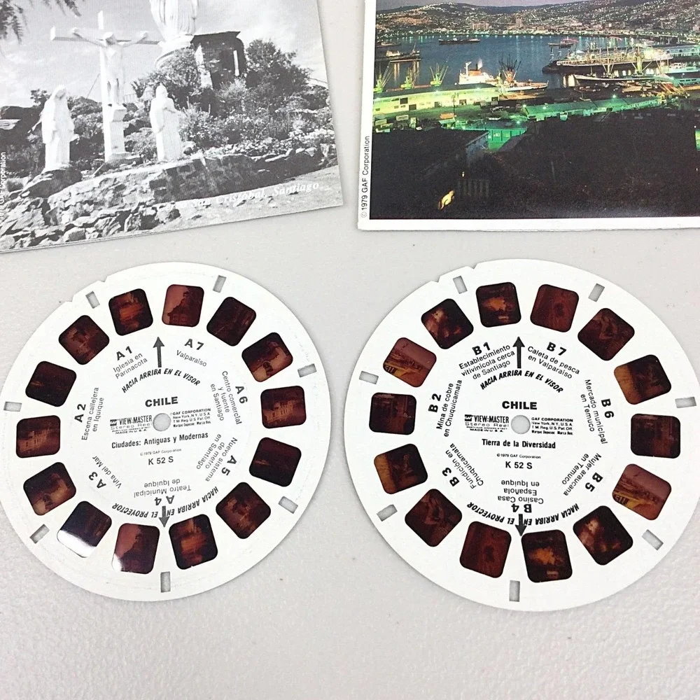 VTG View Master GAF 1979 Chile K52S Viajes Alrededor Del Mundo 3 Reel Set