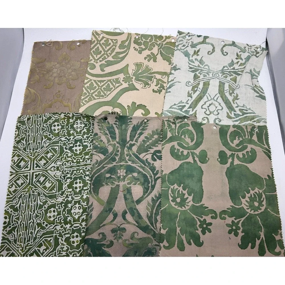 Vtg Six FORTUNY Sample Pieces - Stunning patterns Rare Colors HTF